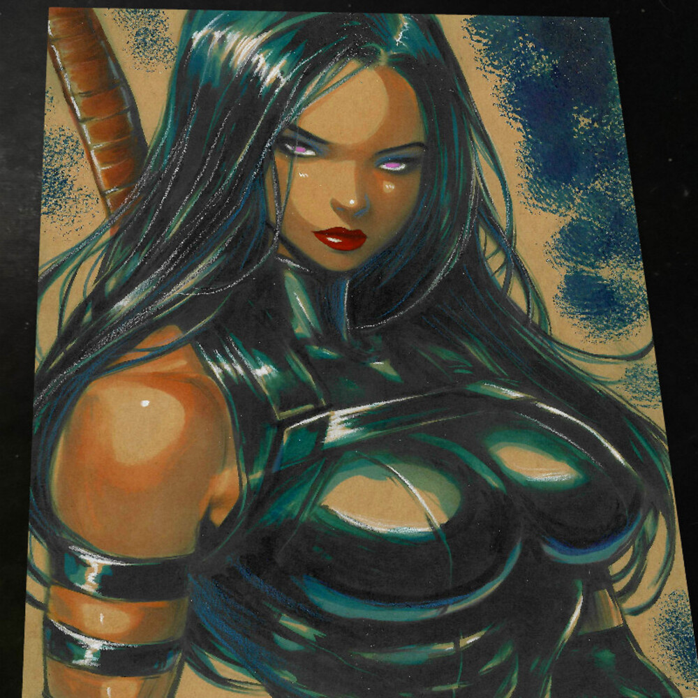 Psylocke Art Print Signed 8.5x11 | Art by Keyeske